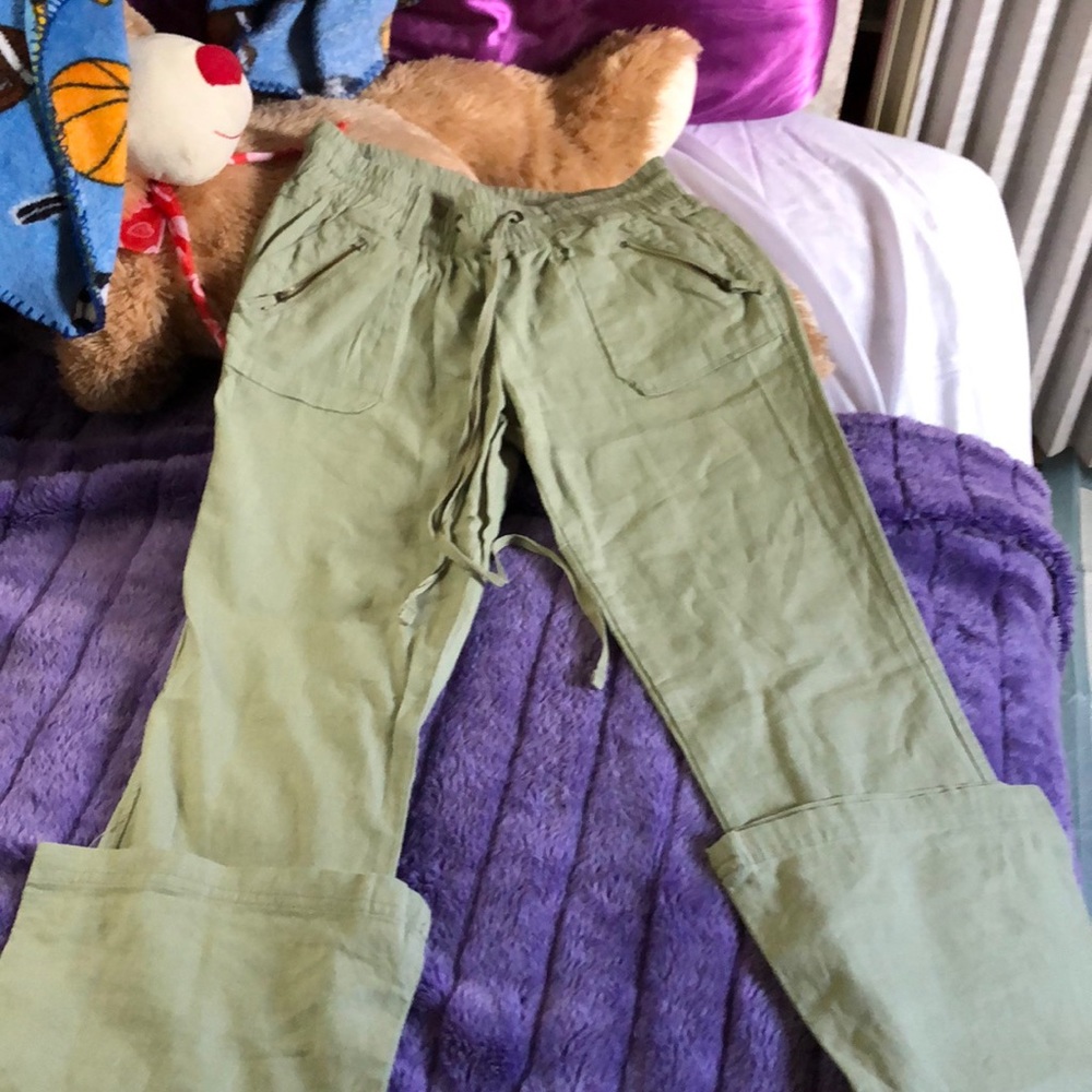 light olive green pants